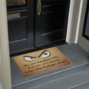 Package Dellivery Porch Pirate Warning! Doormat