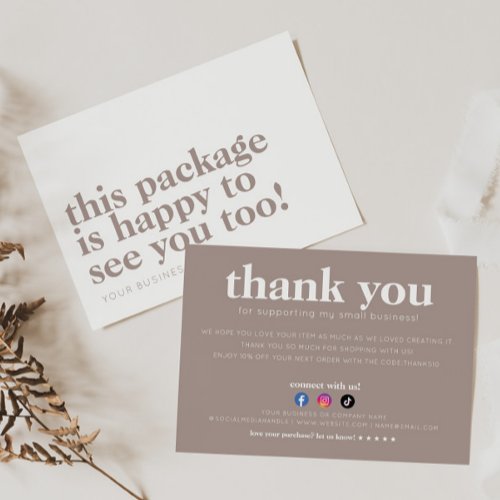 Package Happy to See You Beige Thank You Business Invitation