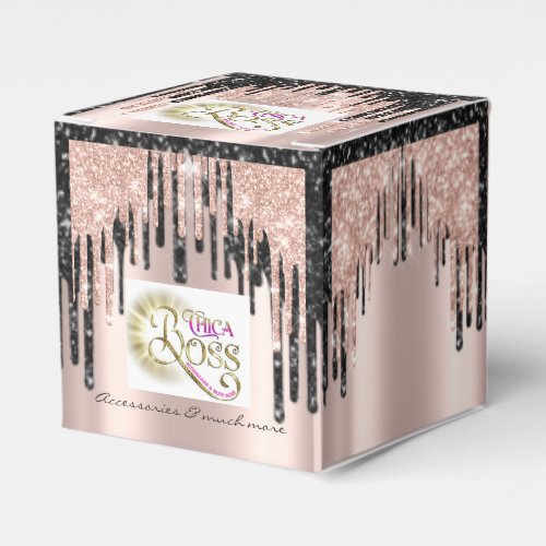 Packaging Logo Rose Black Beauty  Drips Favor Box