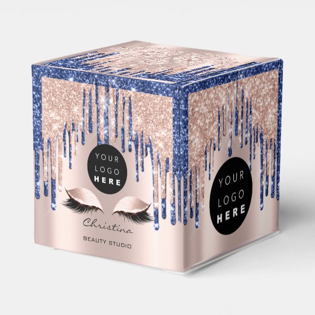 Packaging Logo Rose Drip Navy Beauty Box (Back Side)