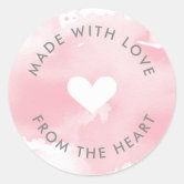 Made With Love Pink Cupcake Stickers