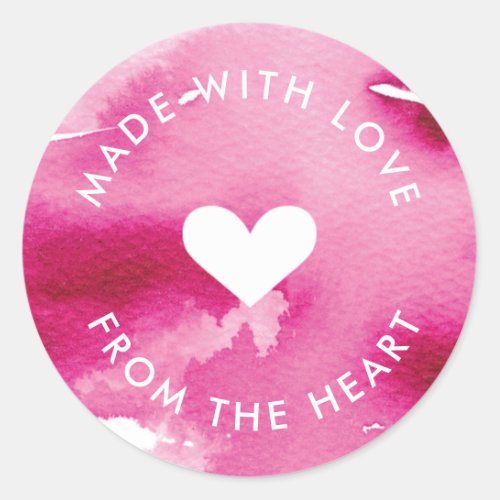 PACKAGING PRODUCT LABEL made with love heart pink