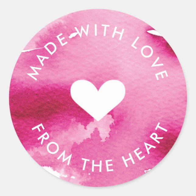 PACKAGING PRODUCT LABEL made with love heart pink (Front)