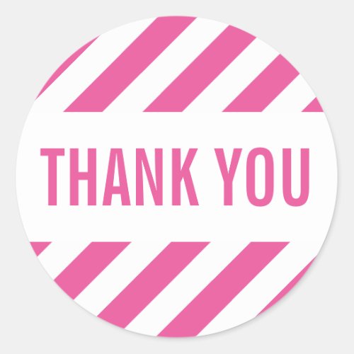 PACKAGING THANK YOU SEAL bold bright stripe pink