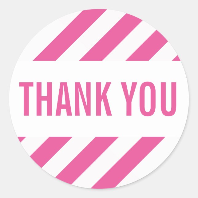 PACKAGING THANK YOU SEAL bold bright stripe pink (Front)