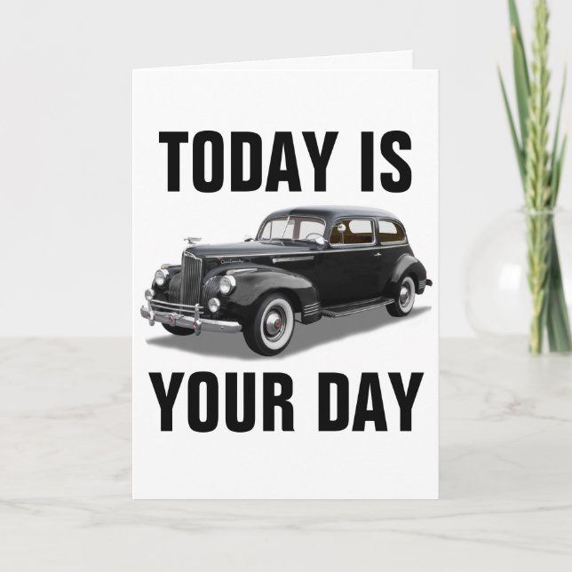 PACKARD CLASSIC CAR BIRTHDAY CARD (Front)