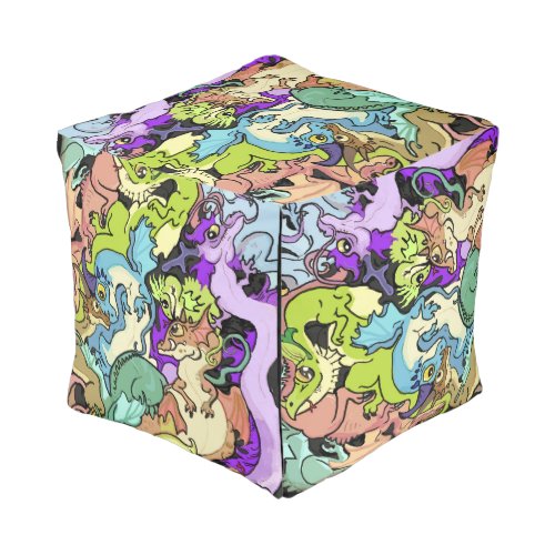 Packed in Party Dragons Cube Pouf