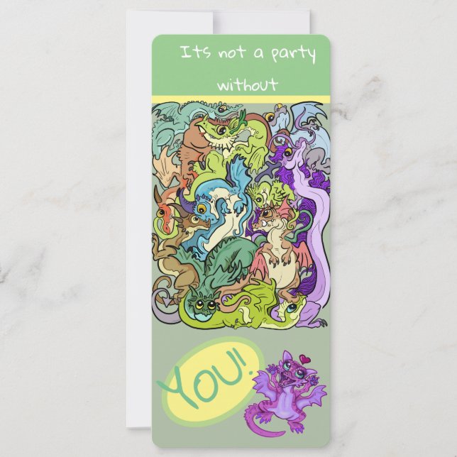 Packed In Party Dragons Invitations (Front)