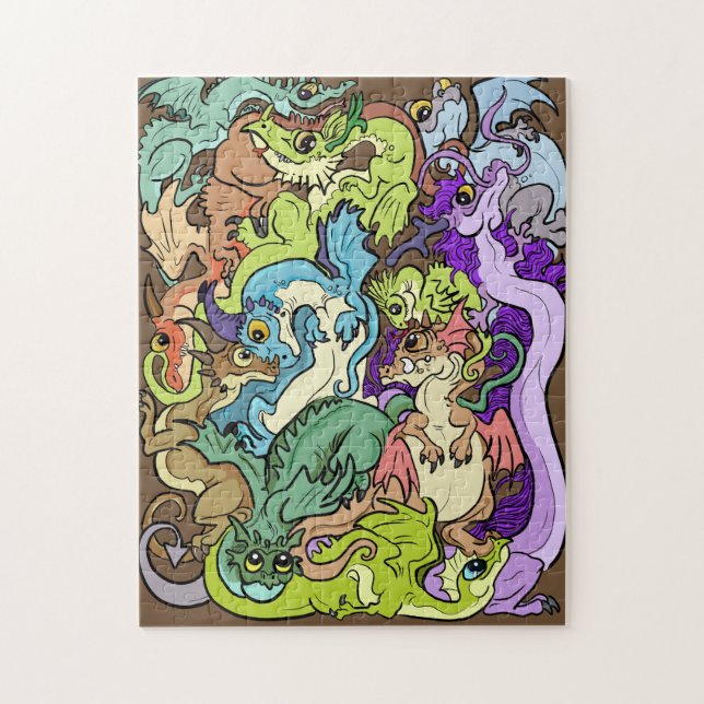 packed in party dragons jigsaw puzzle (Vertical)
