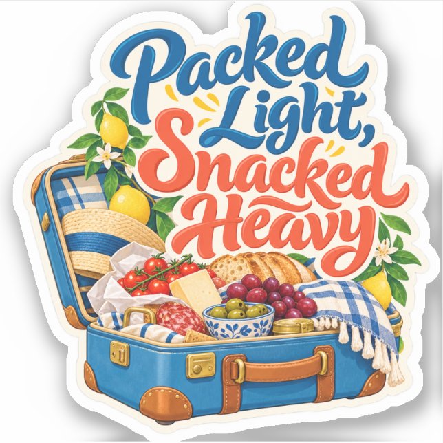 Packed Light, Snacked Heavy Sticker (Front)