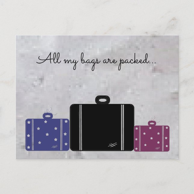 Packed Suitcases With Saying Postcard (Front)