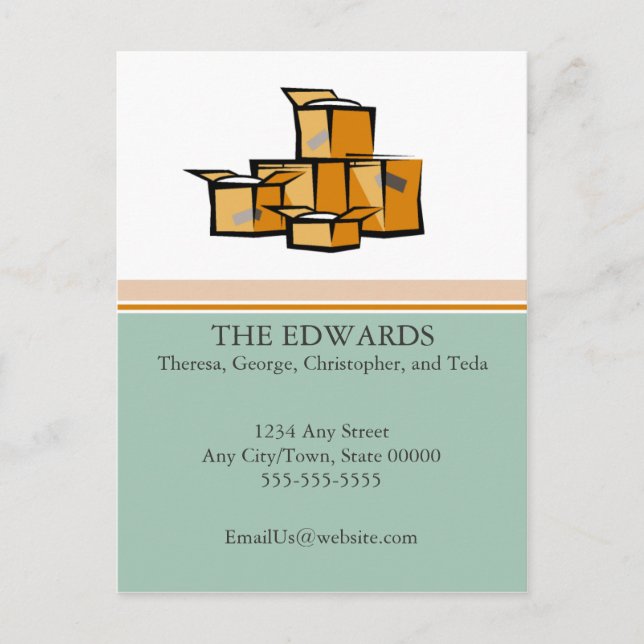 Packed Up Moving Announcement Postcard (Front)