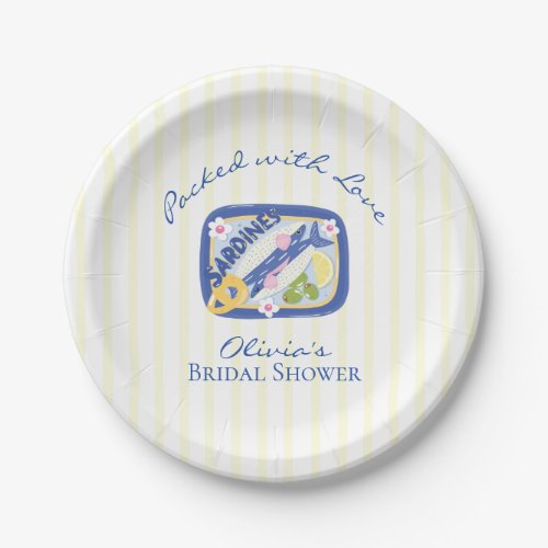 Packed with Love Sardines Bridal Shower Paper Plates