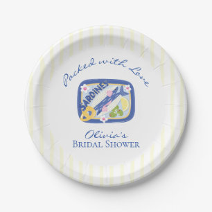 Packed with Love Sardines Bridal Shower Paper Plates