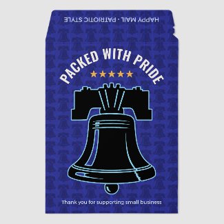 Packed With Pride Liberty Bell Patriotic QR Design Envelope Mailers