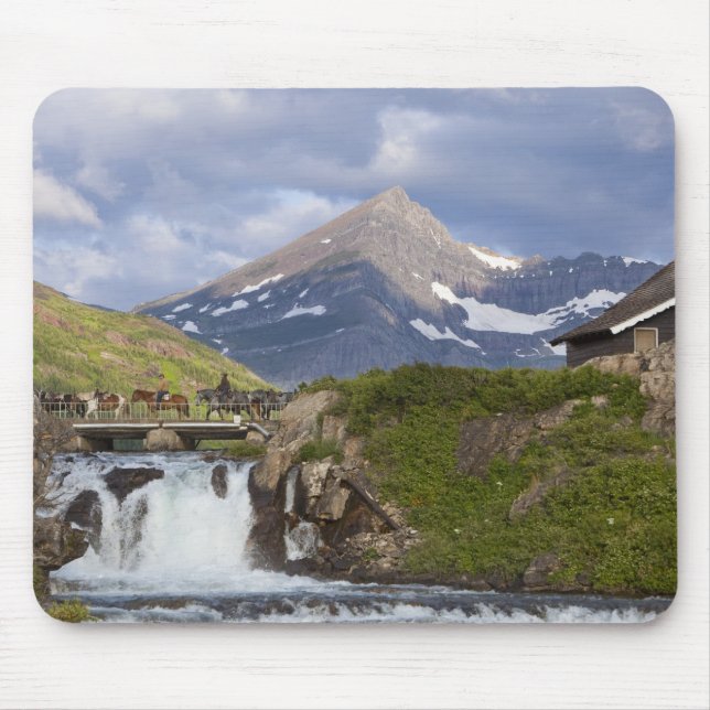 Packers lead string of horses over bridge above mouse pad (Front)