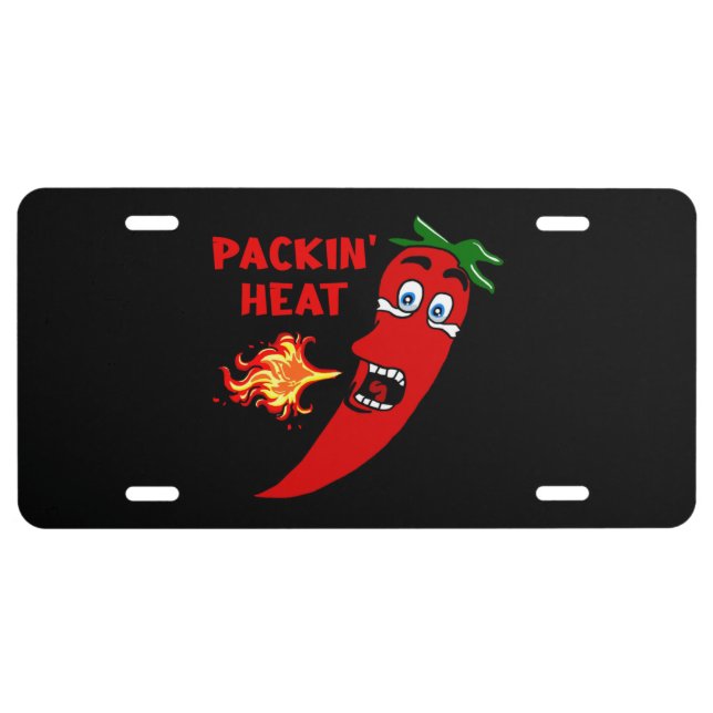 Packin' Heat Pepper  License Plate (Front)