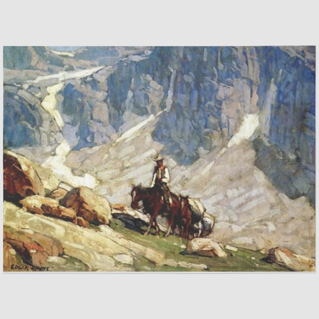 “Packin’ In” Western Art by Edgar Payne Tissue Paper (Front)