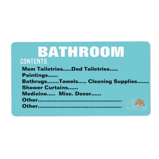 Packing Moving Organizing Labels Bathroom