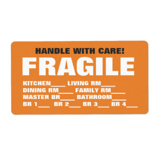Packing Moving Organizing Labels - Fragile