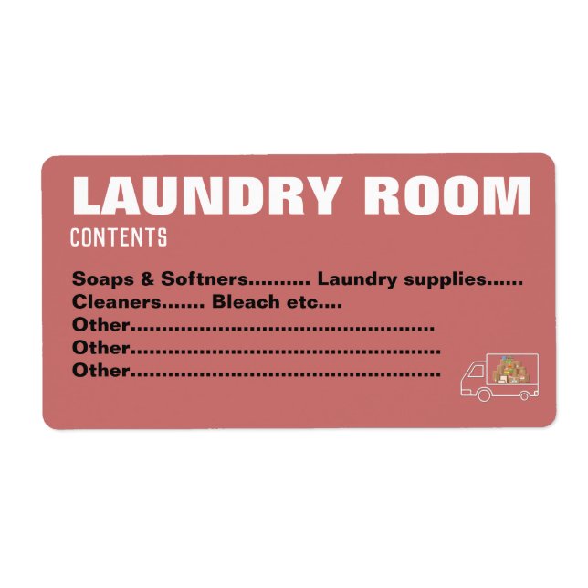 Packing Moving Organizing Labels -Laundry Room (Front)