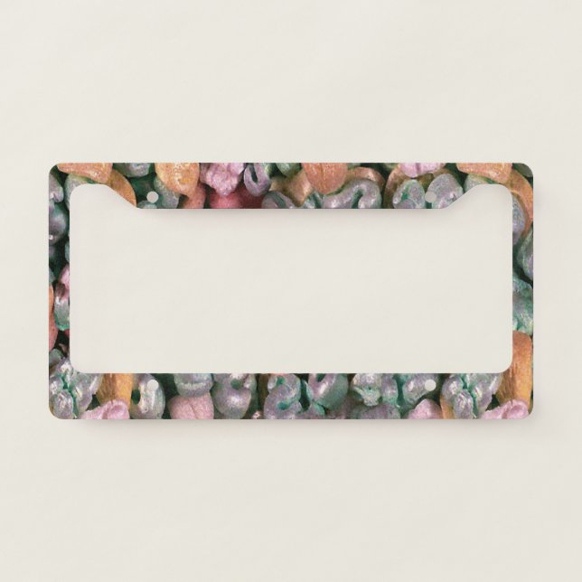 Packing Peanuts Novelty License Plate Frame (Front)