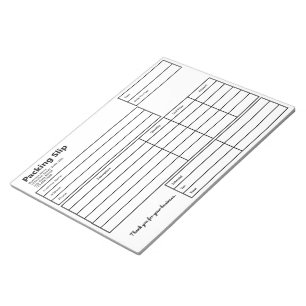 Packing Slip Black and White Business Template Notepad