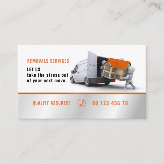 Packing & unpacking service, removals service business card (Front)