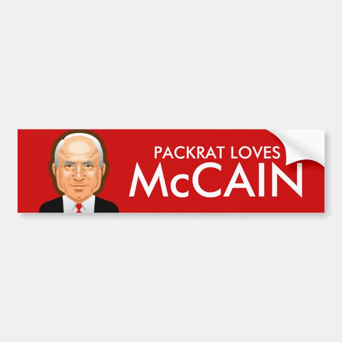 PackRat Loves McCain Bumper Stickers