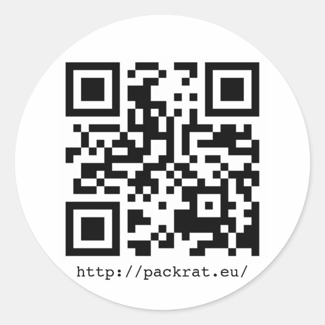 PackRat QR Code #1 Classic Round Sticker (Front)