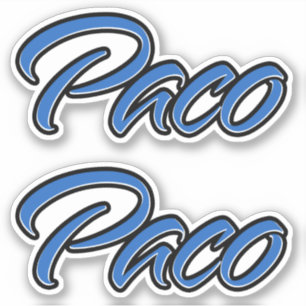 Paco name blue sticker embroiderset
