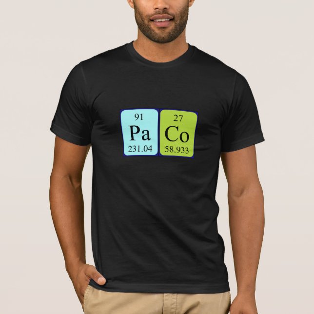 Paco periodic table name shirt (Front)