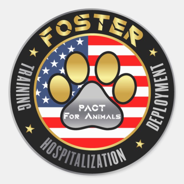 PACT Dark Classic Round Stickers (Front)