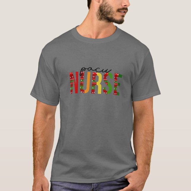 Pacu Nurse Christmas Nurse Santa's Favorite Nurse T-Shirt (Front)