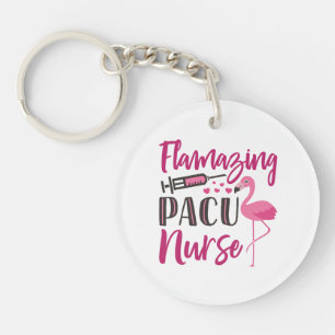 PACU Nurse Flamingo Nurse's Week Appreciation Gift Keychain