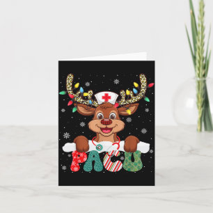 Pacu Nurse Reindeer Nurse Hat Christmas Light Wome Card