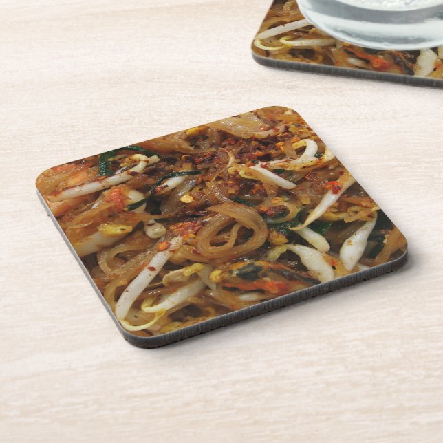 Pad Thai [ผัดไทย] Thailand Street Food Beverage Coaster (Left Side)