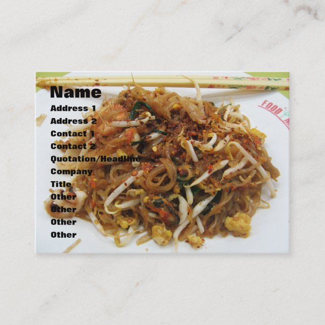 Pad Thai [ผัดไทย] Thailand Street Food Business Card (Front)