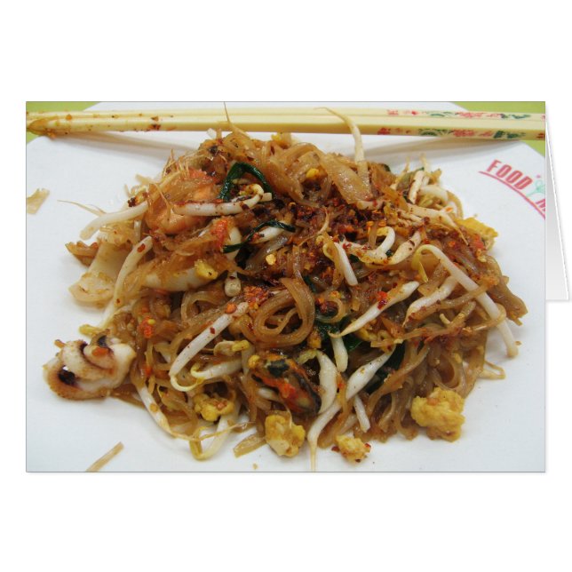 Pad Thai [ผัดไทย] Thailand Street Food Card (Front Horizontal)