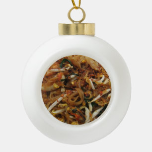 Pad Thai [ผัดไทย] Thailand Street Food Ceramic Ball Christmas Ornament