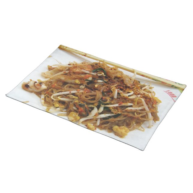 Pad Thai [ผัดไทย] Thailand Street Food Cloth Placemat (On Table)
