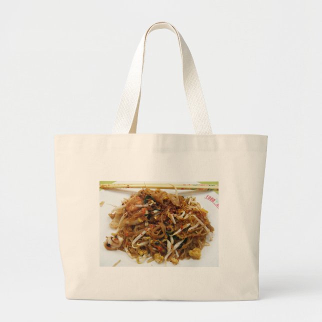 Pad Thai [ผัดไทย] Thailand Street Food Large Tote Bag (Front)