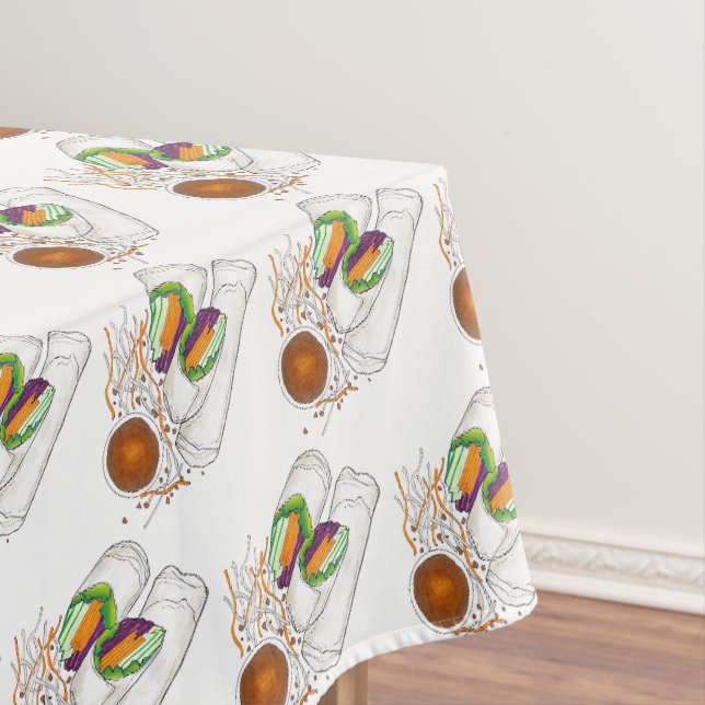 Pad Thai Summer Rolls Food Festival Restaurant Tablecloth (In Situ)