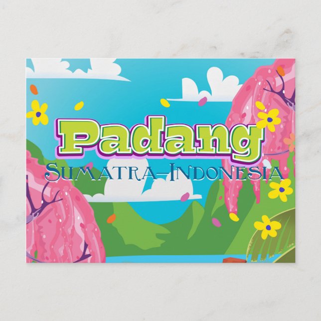 Padang indonesia travel poster postcard (Front)