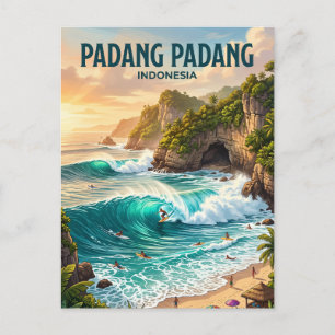 Padang Padang Beach Indonesia Postcard