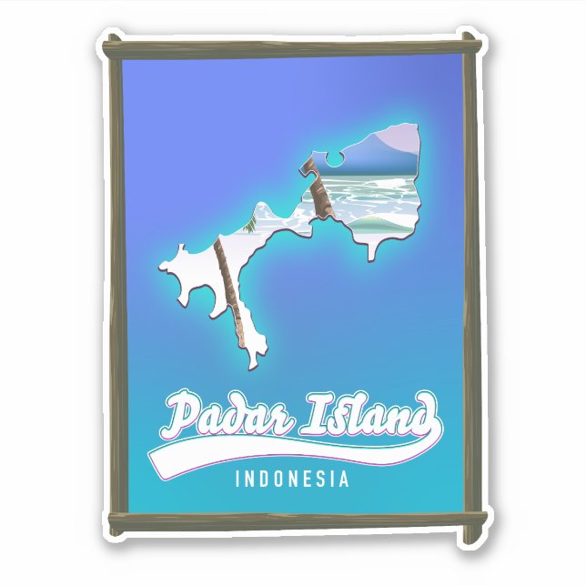 Padar Island Indonesia Sticker (Front)