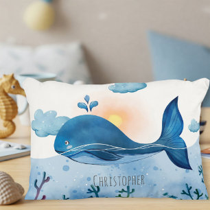 Padded Pillow with Whale