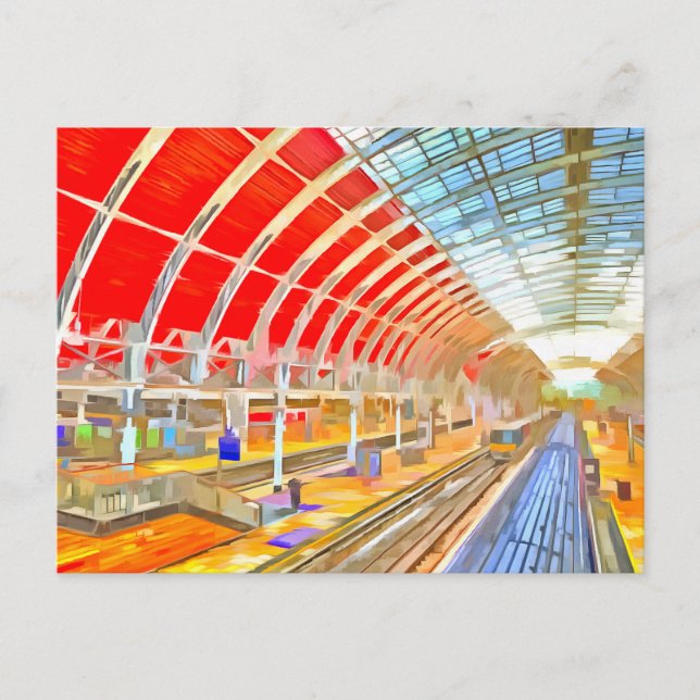 Paddington Station London Pop Art Postcard (Front)