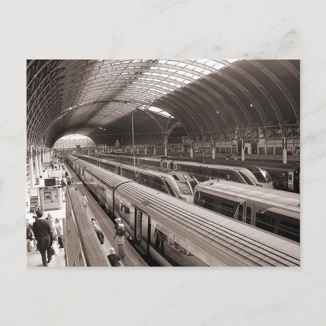 Paddington Station, London. Postcard (Front)