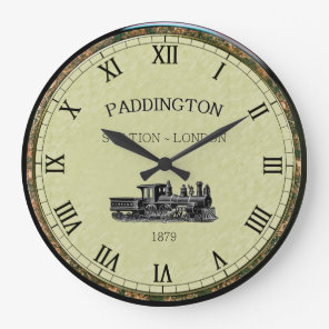 Paddington ~ Steam Engine ~ London England ~ 1879 Large Clock